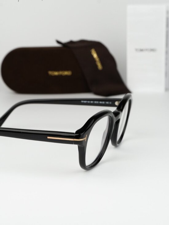 Tom Ford Women Eyeglasses Black Blue Block Round FT5871-B 001 NEW AUTHENTIC main image 8